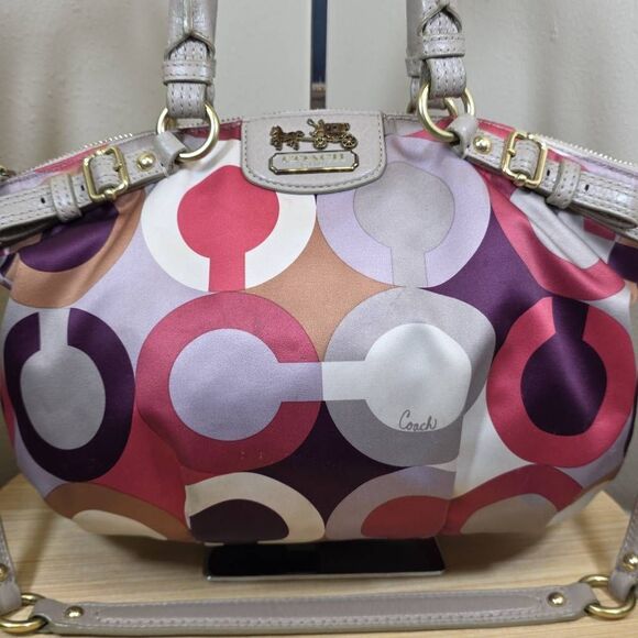 Coach Madison/Op Art Sophia Satchel with Matching Wallet - Picture 3 of 16